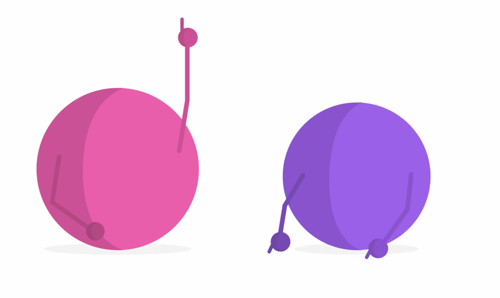 Two product managers pointing in different directions